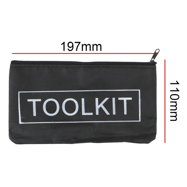 Pochette à outils textile 19 x 11 cm Petite sacoche à outils avec fermeture éclair pratique Pochette résistante pour le rangement d'outils Orange Noir noir
