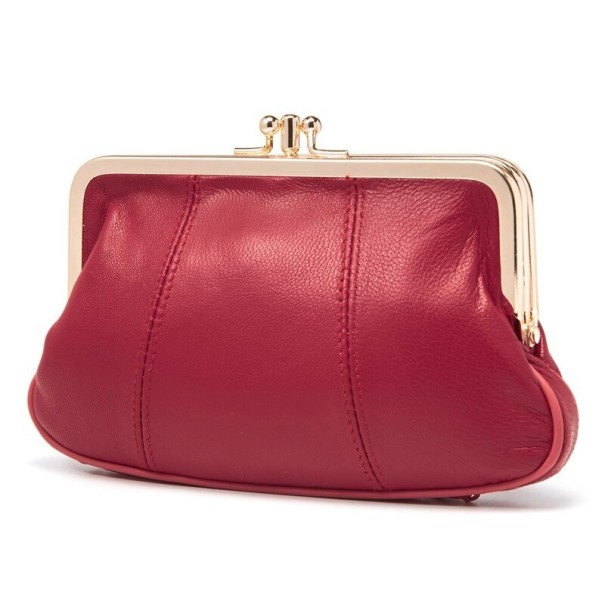 Pochette en cuir pour femmes M383 rouge