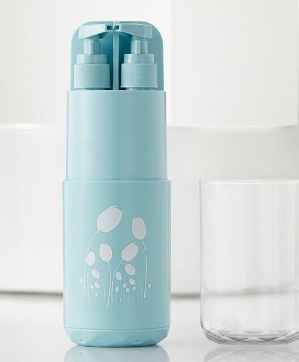 Pochette multifonctionnelle de salle de bain 5 en 1 bleu