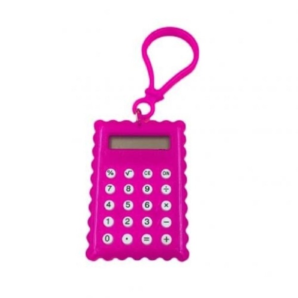 Pocket Calculator with Strap dark pink