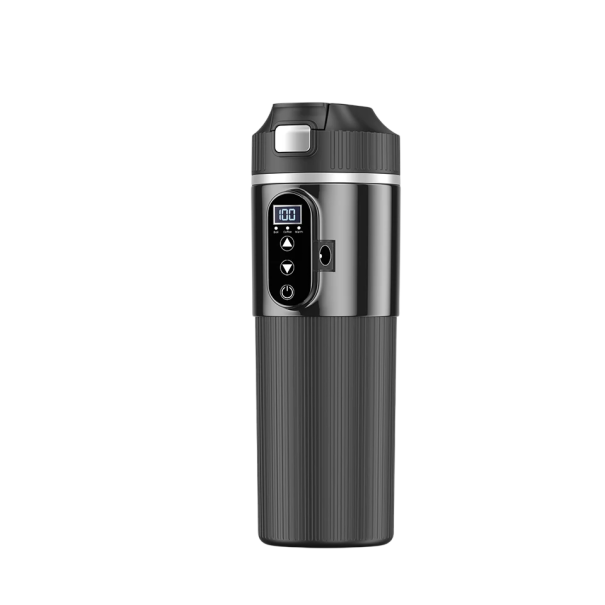 Podgrzewacz do napojów samochodowy 12V 24V 500 ml 30–100 °C 15 A 80 x 220 mm Stal nierdzewna 304 Wyświetlacz cyfrowy Automatyczne wyłączanie czarny