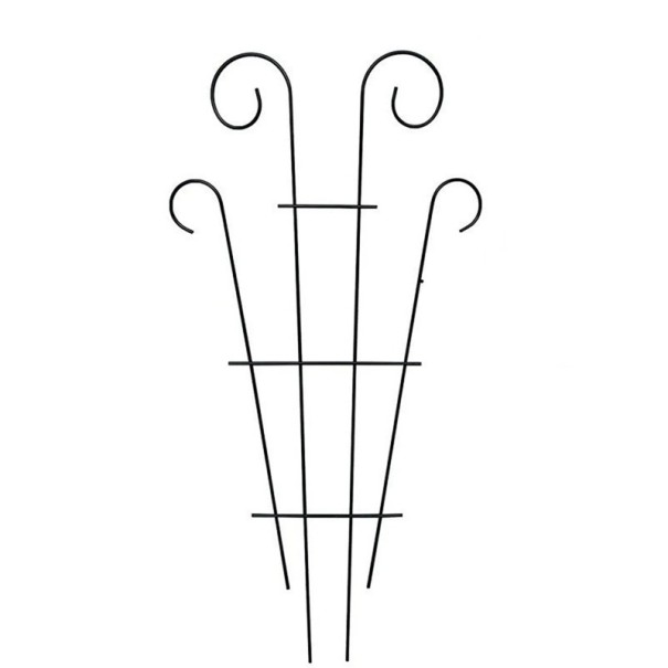 Podpora rostlin se spirálami 40 × 30 cm kovový zahradní stojan na popínavé rostliny pro vedení výhonů v květináči i na záhoně černá