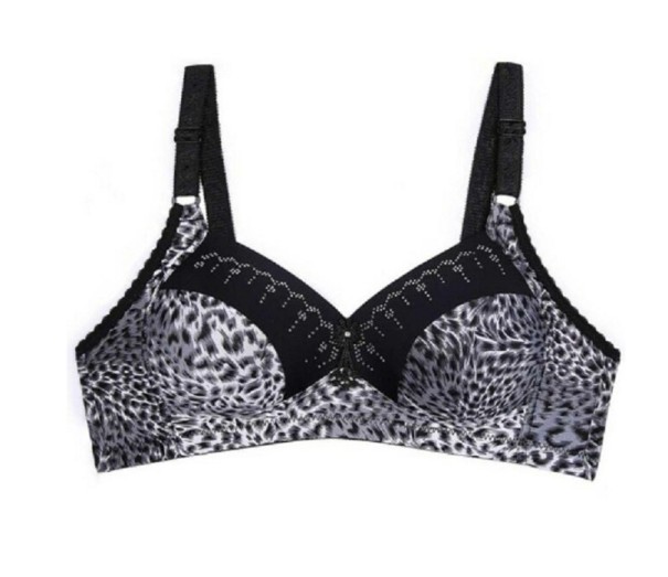 Podprsenka s leopardím vzorom čierna 85C