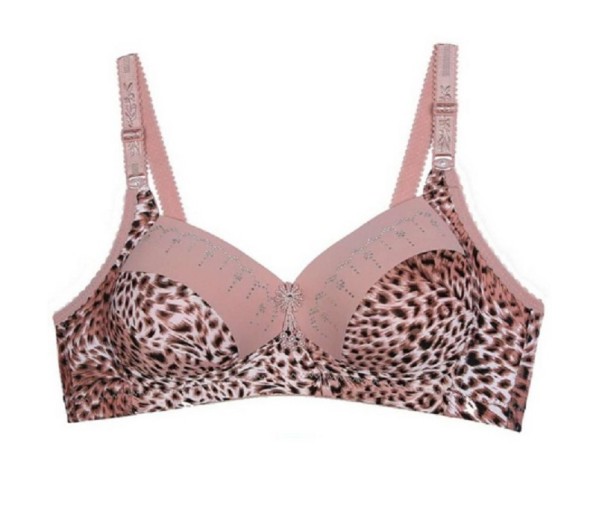 Podprsenka s leopardím vzorom levanduľová 95C