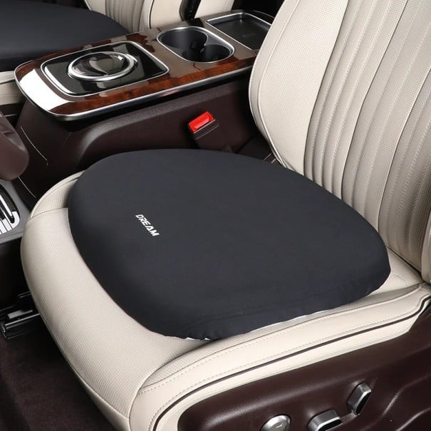 Podsedák do auta s paměťovou pěnou ergonomický polštář cca 42 × 42 × 3,5 cm měkká opěrka sedadla doplněk interiéru vozu černá