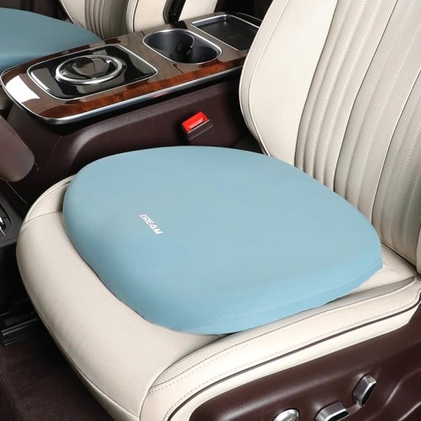 Podsedák do auta s paměťovou pěnou ergonomický polštář cca 42 × 42 × 3,5 cm měkká opěrka sedadla doplněk interiéru vozu modrá
