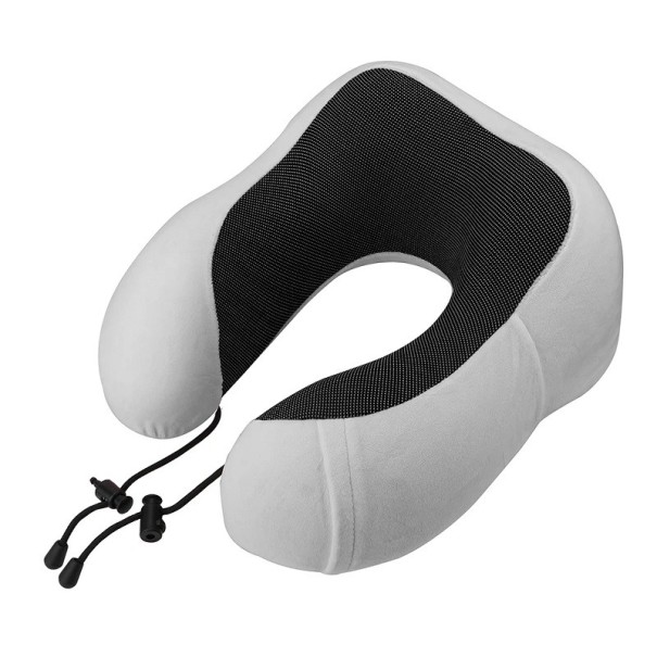 Poduszka podróżna ortopedyczna z pianki memory ergonomiczna poduszka pod szyję do samolotu, samochodu, biura, relaksująca, podtrzymująca szyję, kompaktowa, 28x23x14 cm szary