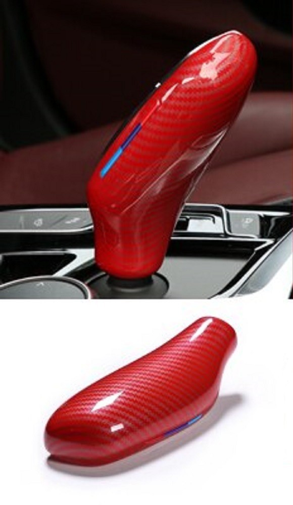 Poignée de levier de vitesses pour BMW A1672 rouge