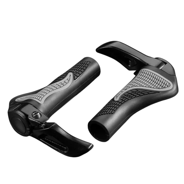 Poignées de vélo de montagne 13,5 x 2,2 cm Poignées en caoutchouc avec cornes Verrouillage bilatéral TPR PP Alliage d'aluminium Poignées noir