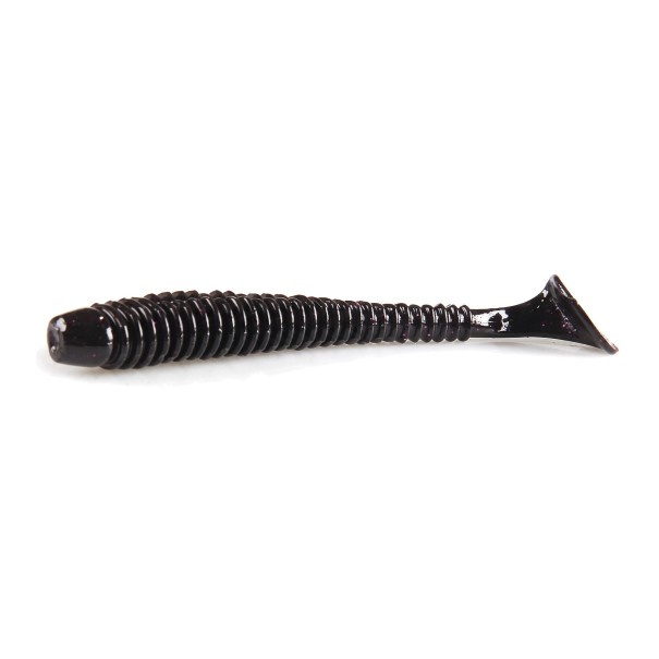 Poissons en caoutchouc ring shad 9,7 cm 4,7 g Paquet de 6 pièces Leurres souples avec sel et micro-rainures Pour la pêche aux poissons noir