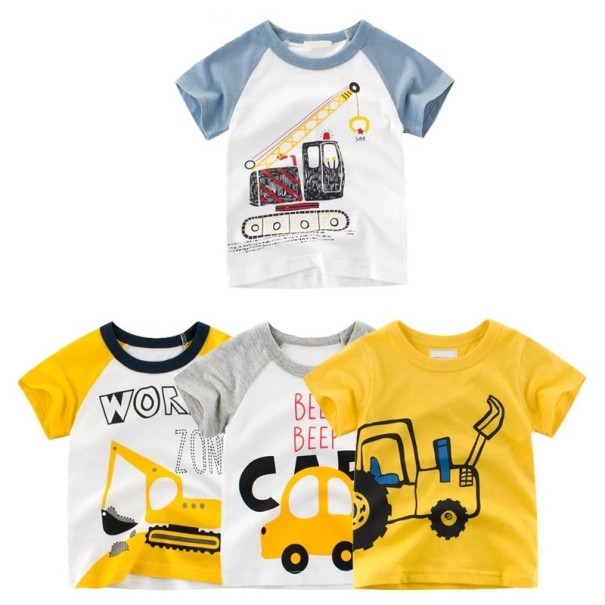 Pojk T-shirt med bil B1412