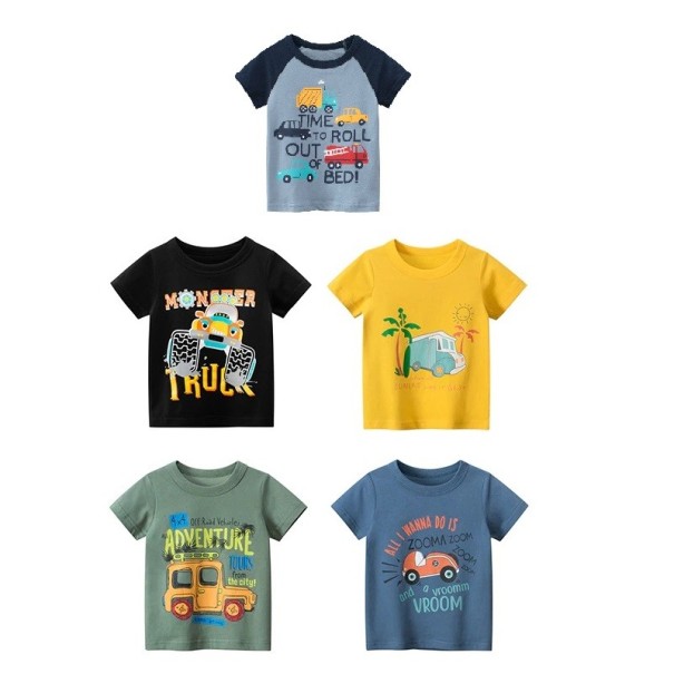 Pojk T-shirt med bil B1434