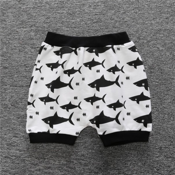Pojkar Shorts med Shark Print - Vit 12-18 månader