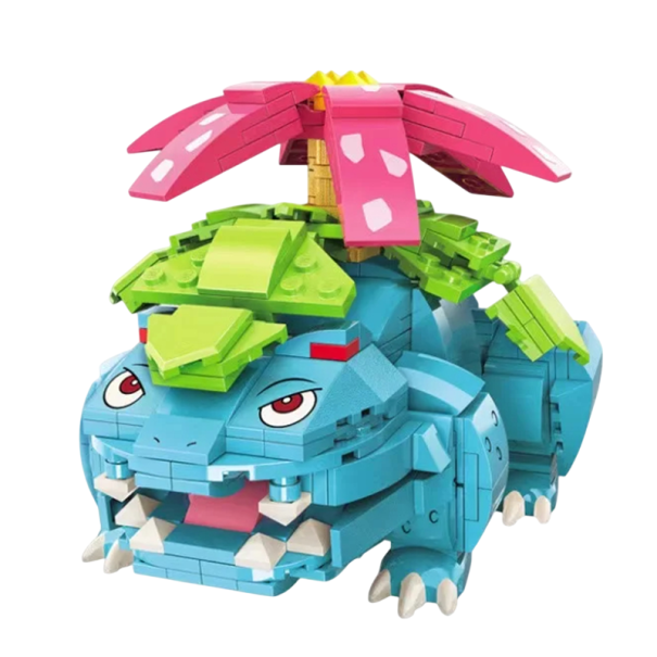 Pokémon construção Venusaur 497 pcs 12 x 12,7 x 12 cm Modelo dobrado do Pokémon de grama Brinquedo criativo para crianças Figura de coleção Pokémon 1