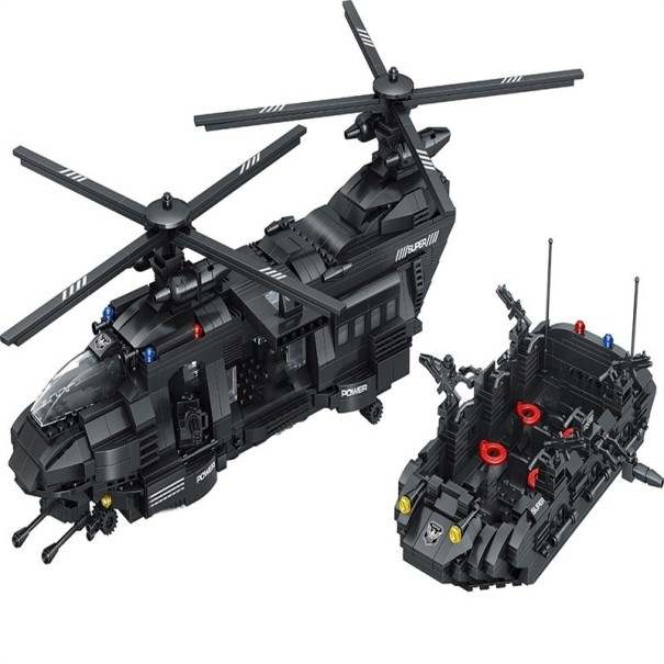 Police Helicopter and Boat Construction Set 1351 Pieces 1