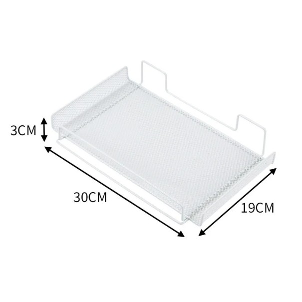 Poliță de perete suspendată din metal 30x19x3 cm neagră sau albă poliță practică din metal cu plasă pentru acasă alb
