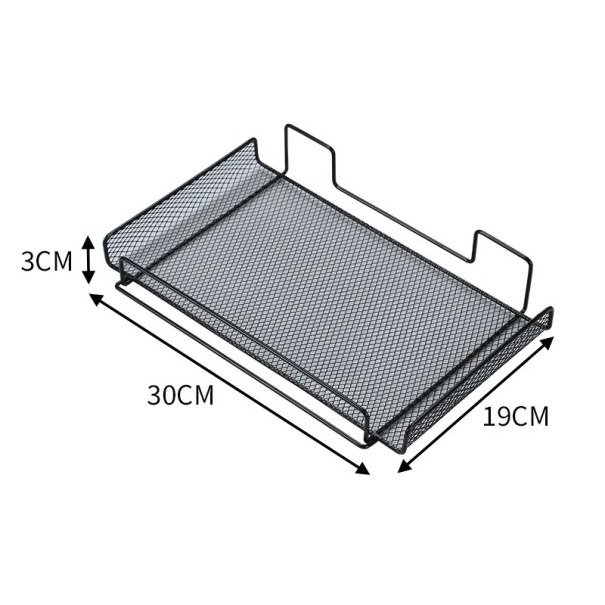 Poliță de perete suspendată din metal 30x19x3 cm neagră sau albă poliță practică din metal cu plasă pentru acasă negru