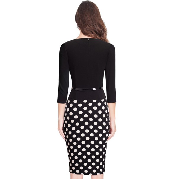 Polka dot kokerjurk