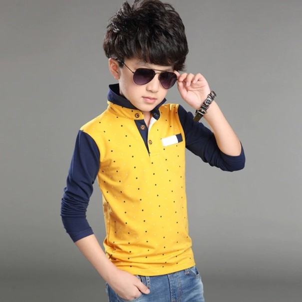 Polo de manga larga para niño B1581 amarillo 6