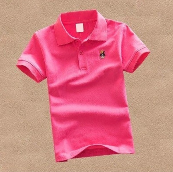 Poloshirt voor jongens B1537 donkerroze 3