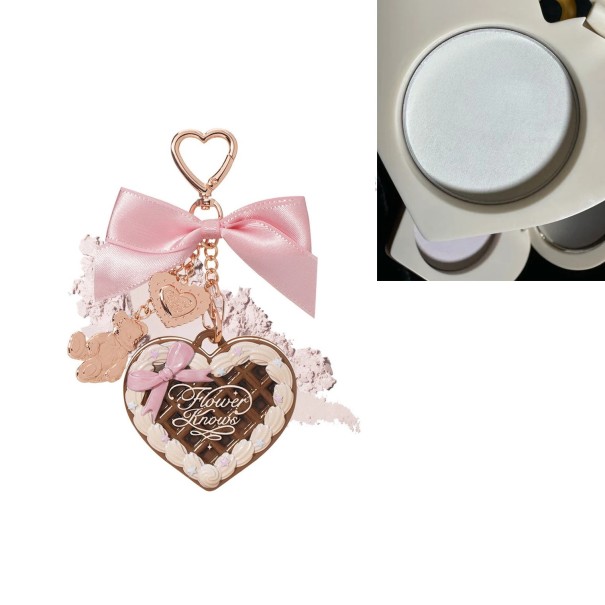 Polvo colgante Caja de cosméticos corazón Polvo compacto para el rostro Mini estuche de maquillaje portátil en forma de corazón decoración rosa