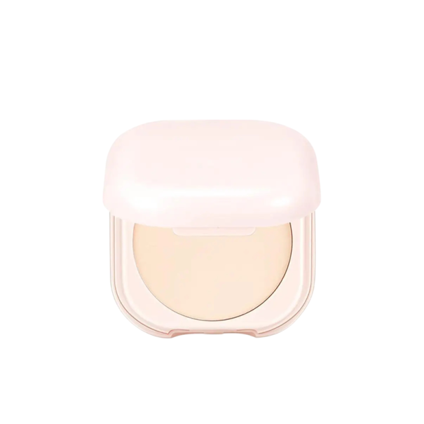 Polvo suelto fijador de maquillaje con espejo Polvo iluminador compacto y portátil para todos los tipos de piel Ivory white