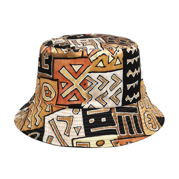 Polyester Fishing Hat with Brown Pattern Lightweight Sun Protection Hat Durable Headwear for Fishing and Outdoor 1