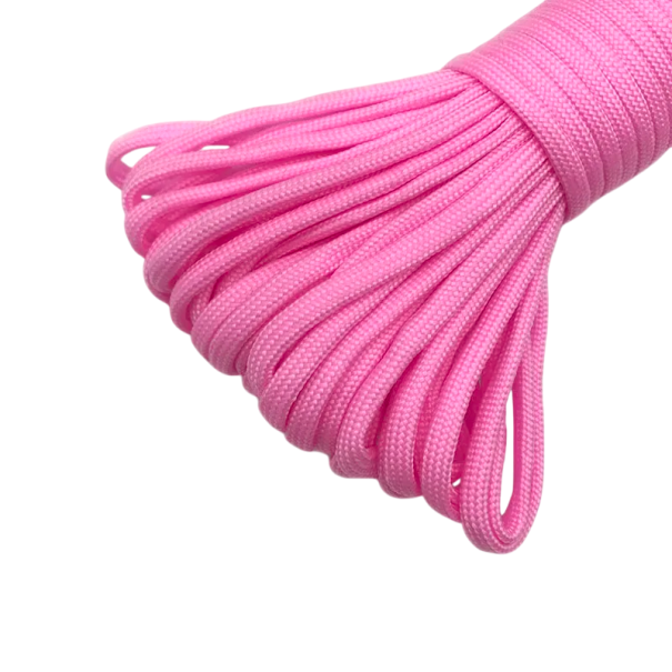 Polyester paracord koord 5 m Dikte 4 mm Duurzaam touw voor buitenactiviteiten Kamperen Wandelen Maken van armbanden en survival gebruik roze