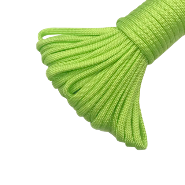 Polyesterová paracord šňůra 31 m Tloušťka 4 mm Univerzální odolné lano pro outdoor kempování turistiku sport a ruční vyrábění zelená