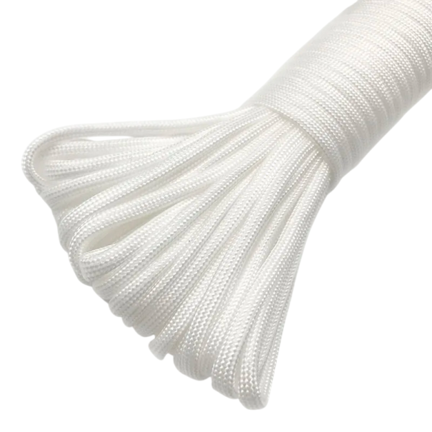 Polyesterparacord snöre 31 m Tjocklek 4 mm Universellt slitstarkt rep för utomhus camping vandring sport och hantverk vit