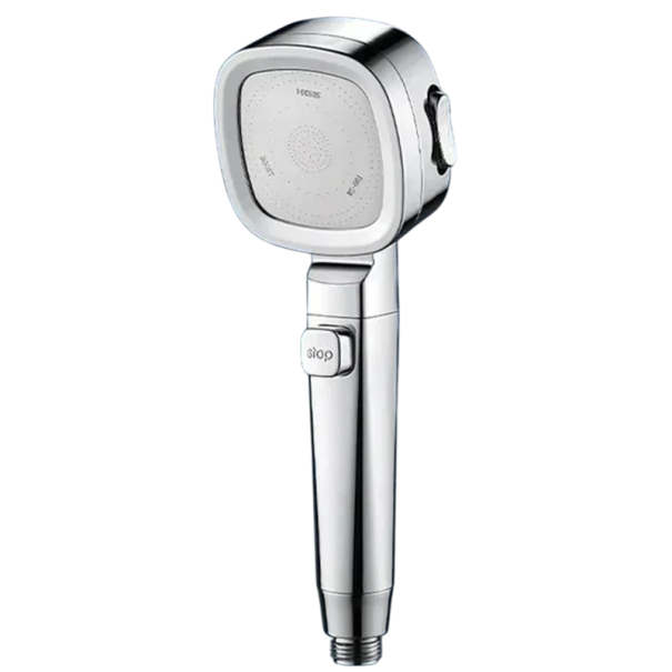 Pommeau de douche à 3 modes, haute pression, douche de salle de bain, pluie pulsée, mode de mélange, tête réglable argenté