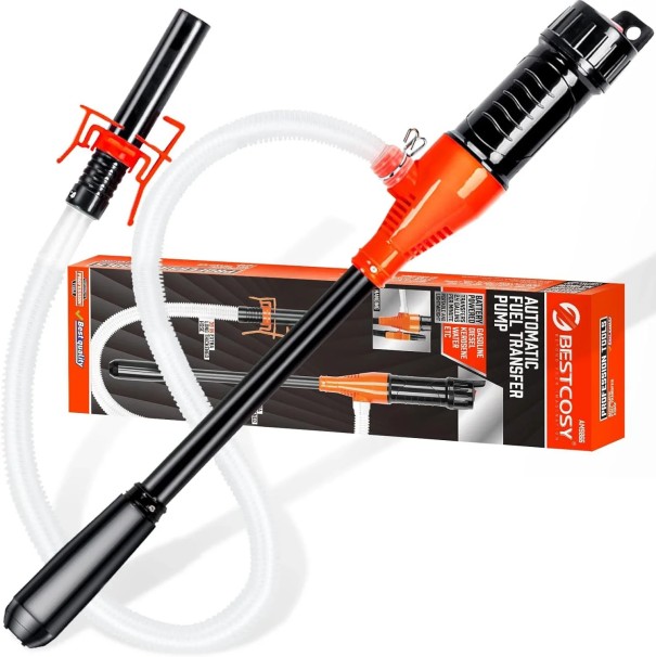 Pompă electrică de ulei cu clips pentru transferul lichidelor din plastic compatibilă cu 2xD baterii pentru atelier, garaj, utilizare casnică 1