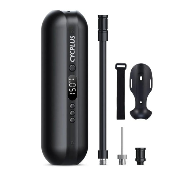 Pompă fără fir pentru bicicletă cu compresor 150 PSI 5200 mAh Încărcare Tip-C neagră pompa digitală pentru biciclete și anvelope 1