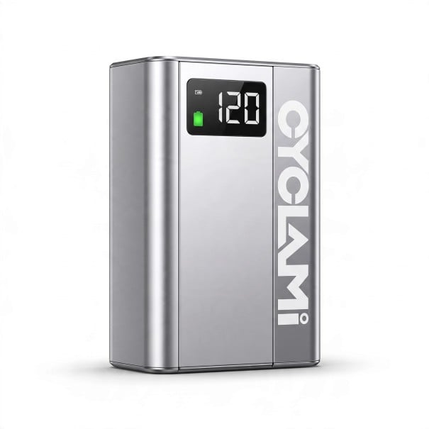 Pompe électrique pour vélo CYCLAMI E1 Préréglage de la pression et arrêt automatique Max 120 PSI Alliage d'aluminium Écran numérique Gris 1