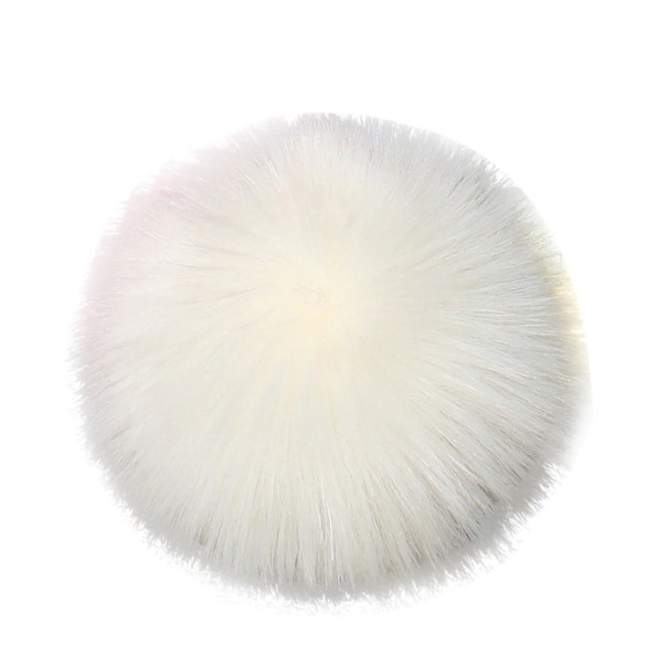 Pompon en fourrure pour bonnet J3502 blanc
