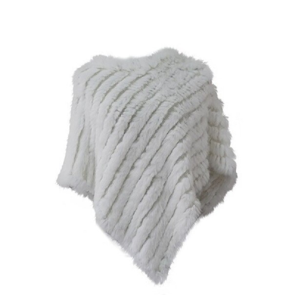 Poncho de damă din blană de iepure P2256 cremos