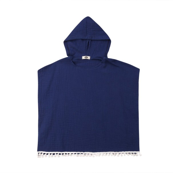 Poncho pour fille bleu foncé 4