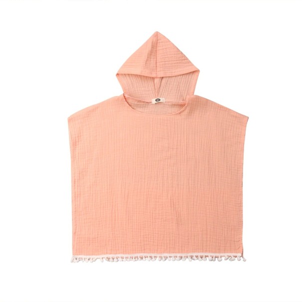 Poncho pour fille rose clair 3