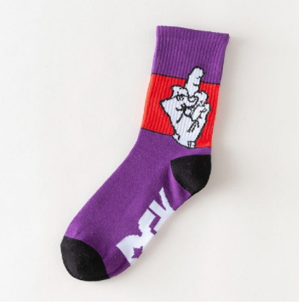 Ponožky s vtipným obrázkom fialová