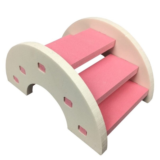 Pont en bois pour rongeurs rose 2
