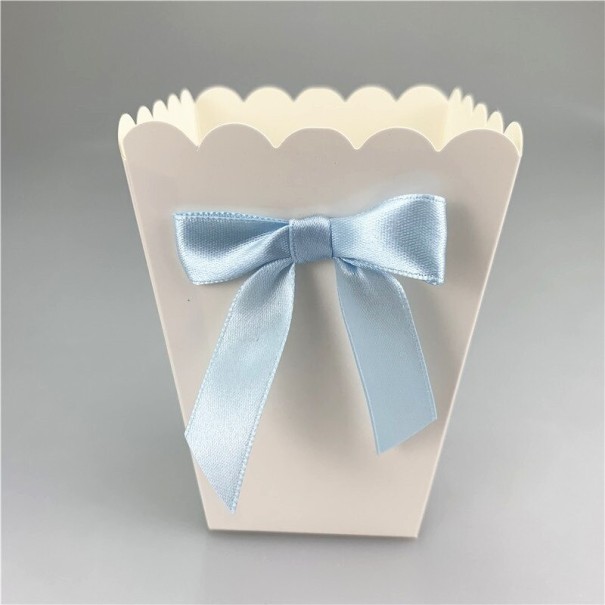 Popcorndoos met strik 6 stuks lichtblauw