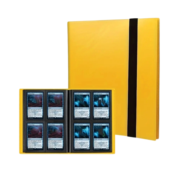 Pořadač na karty 160 kapacita 21 x 17,5 x 2,5 cm PP album na sběratelské karty organizér karet pro ukládání a ochranu žlutá