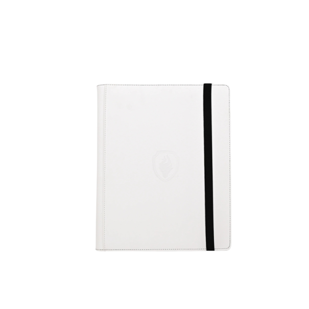Pořadač na karty s elastickým uzávěrem 32 x 25,5 x 3 cm PU obal organizér sběratelských karet a herních karet bílá