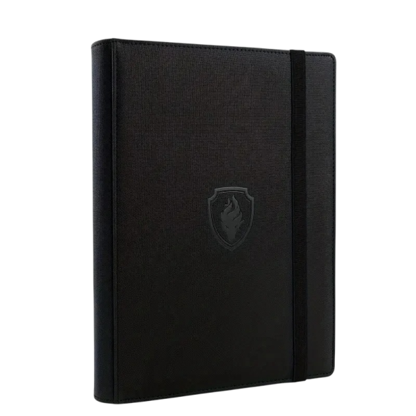 Pořadač na karty s elastickým uzávěrem 32 x 25,5 x 3 cm PU obal organizér sběratelských karet a herních karet černá