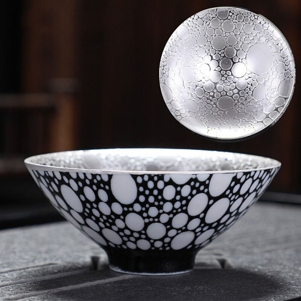 Porcelænskop med sølvornamenter 5