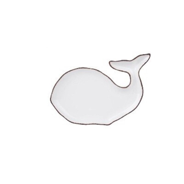 Porcelænstallerken fisk hvid 1
