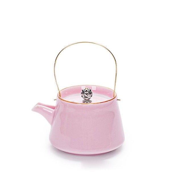 Porcelánová čajová konvička světle růžová
