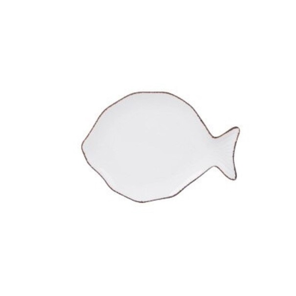 Porcelánový tanier ryba biela 2