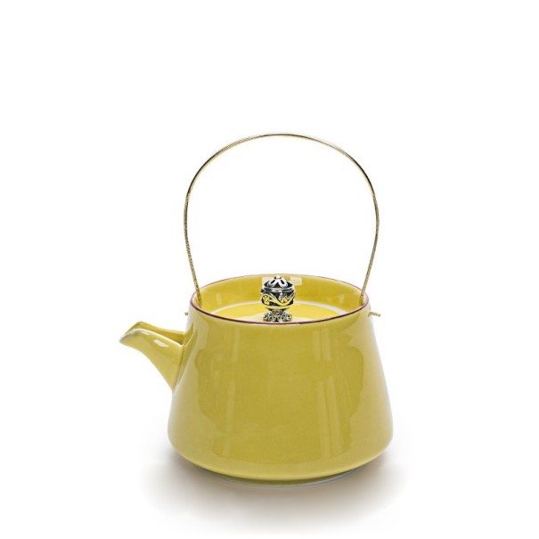 Porseleinen theepot geel