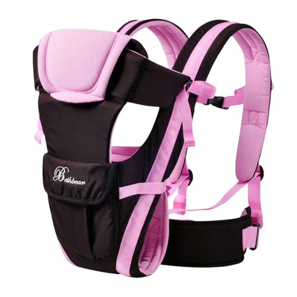 Portabebés ergonómico 4 en 1 para recién nacidos y niños pequeños Portabebés ajustable para vientre y espalda Cómodo transporte del bebé rosa